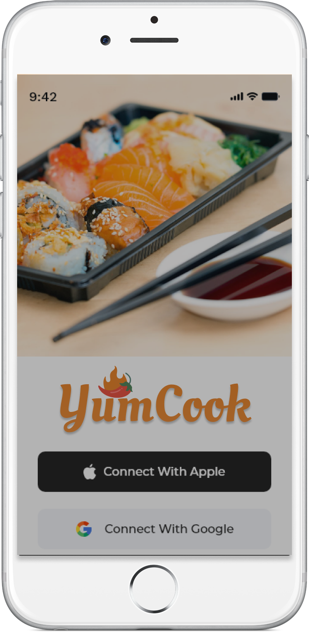 Yumcook app on iPhone